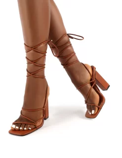 Mollie Tan Pu Wide FIt Lace Up Block Heels -Chic Step Shop 0001 MOLLIE TAN PU3