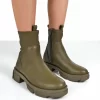 Treat Green Chunky Ankle Boots