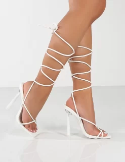 Lacey Wide Fit White PU Square Toe Strappy Lace Up Heels 7 Lacey Wide Fit White PU Square Toe Strappy Lace Up Heels -Chic Step Shop 0003 LACEY WHITE PU11 f6c3b784 db5e 4626 8a47 585f4a78b0cb