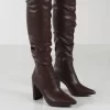 Mine Choc PU Knee High Boots