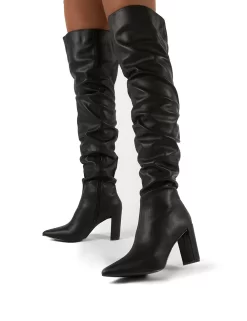 Theirs Black Wide Fit PU Over The Knee Boots -Chic Step Shop 0005 THEIRS BLK PU3 71016d6d e394 4d7c aff6 76d39d0e7e4e