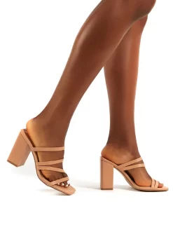 Kalia Nude Wide Fit Strappy Block Heel -Chic Step Shop 0008 KALIA NUDE PUWF