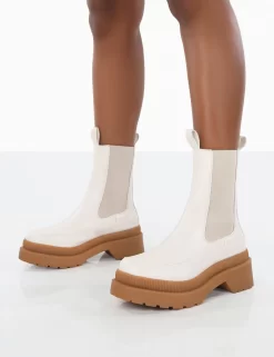Rise Wide Fit Platform White Chunky Rubber Sole Chelsea Boots -Chic Step Shop 0010 764b7e58 ba69 4f52 8e25 a4bd5efcc4c7