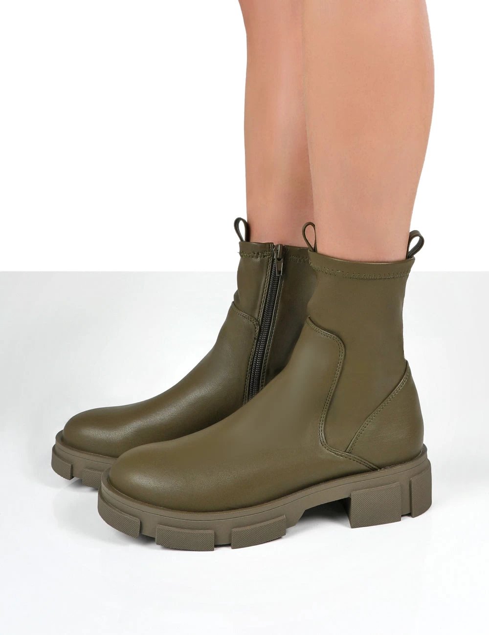 Treat Green Chunky Ankle Boots 4 Treat Green Chunky Ankle Boots - Image 4