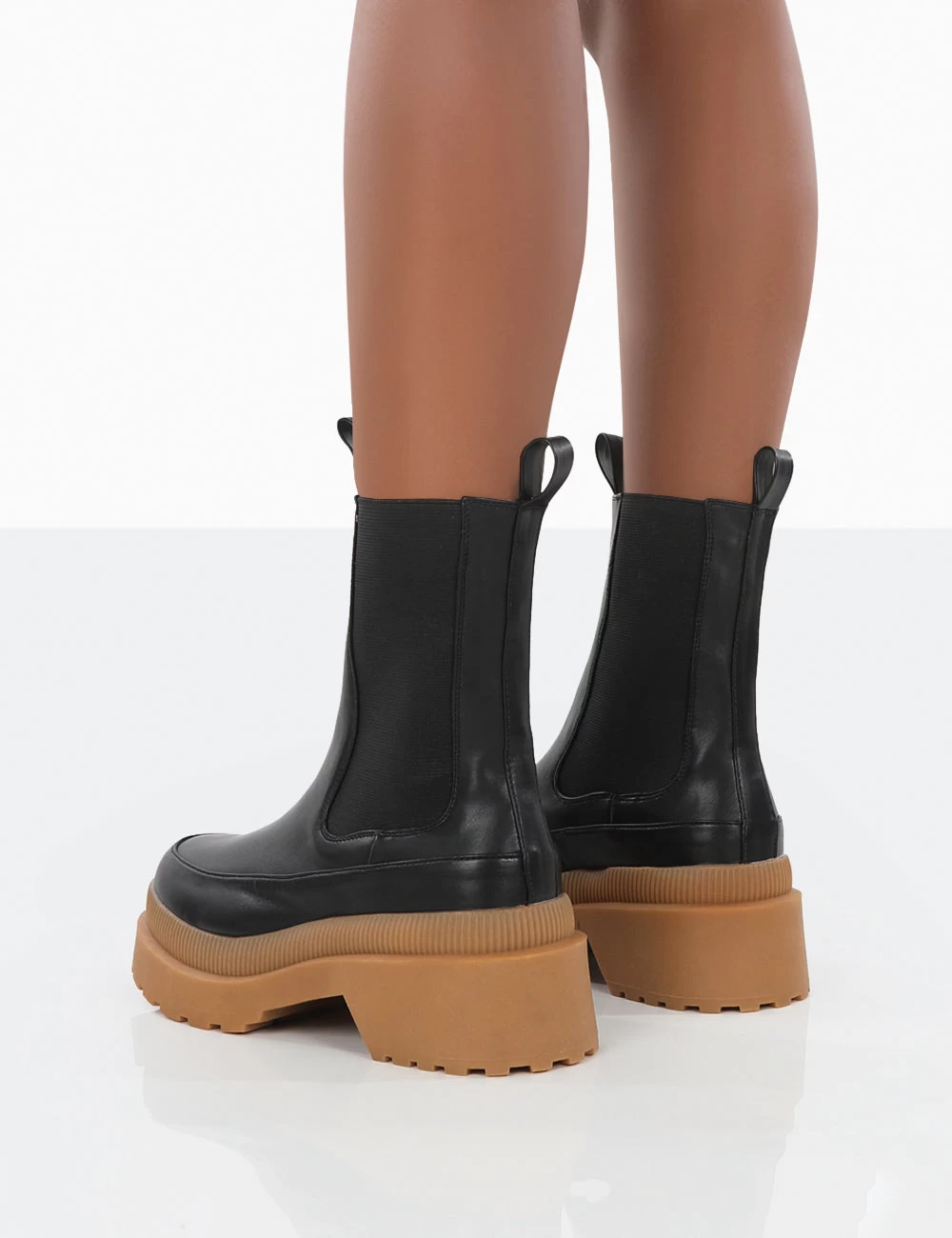 Rise Black Chunky Rubber Sole Chelsea Boots 2 Rise Black Chunky Rubber Sole Chelsea Boots - Image 2