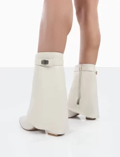 Fyre Wide Fit Ecru Pointed Toe Block Heeled Ankle Boots -Chic Step Shop 0034 a6ce25cc 770b 4fb5 a2f5 e9c66a9859e0