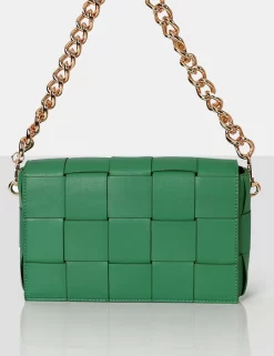 The Mayan Green Weave Gold Chain Detail Shoulder Bag -Chic Step Shop 0072 894f50cd 8701 4344 a018 259043d2a7d5