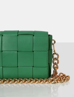 The Mayan Green Weave Gold Chain Detail Shoulder Bag -Chic Step Shop 0075 48446921 57d8 45ca a22a 5e050765eea5