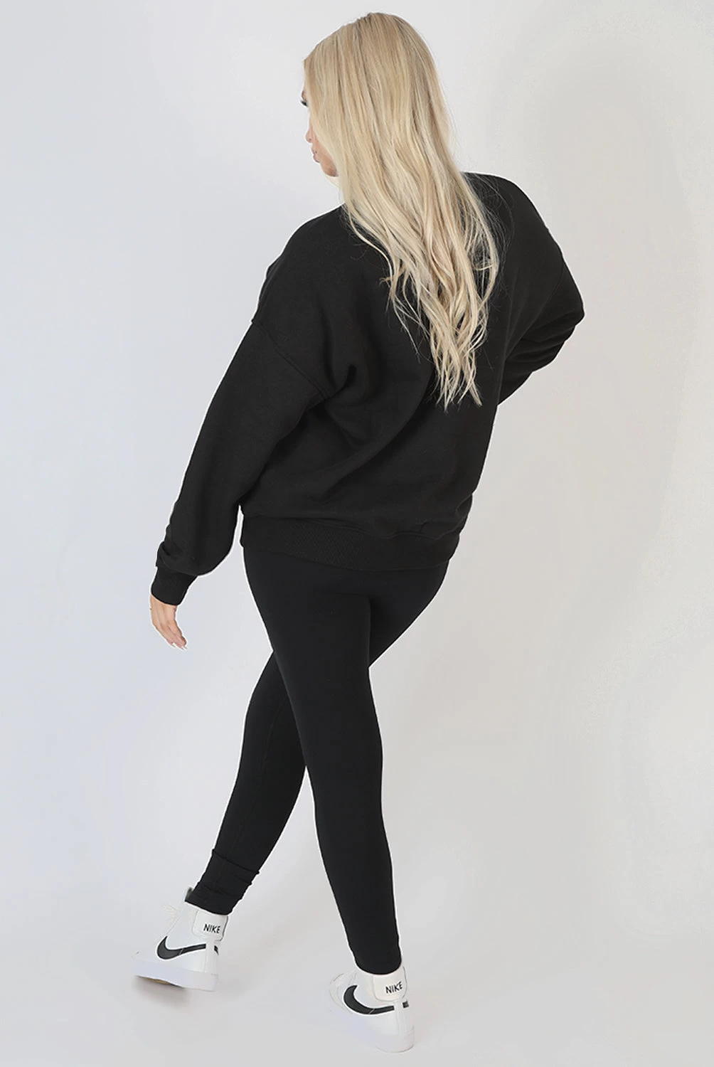 Michigan Embroidered Slogan Oversized Sweatshirt Black 4 Michigan Embroidered Slogan Oversized Sweatshirt Black - Image 4