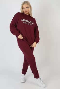 Embroidered Pocket 90'S Joggers Berry