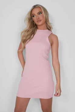 Racer Rib Mini Dress Soft Pink 7 Racer Rib Mini Dress Soft Pink -Chic Step Shop 05.07rebekah1373 scaled