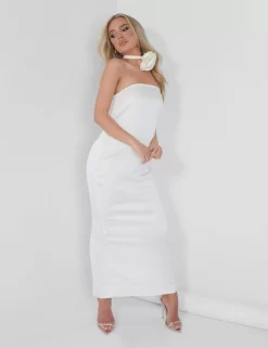 Bandeau Satin Maxi Dress Oyster -Chic Step Shop 05.07rebekah1646 scaled