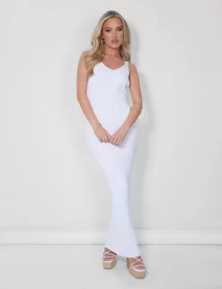 Public Desire Ribbed Maxi Dress White -Chic Step Shop 05.07rebekah2232 scaled