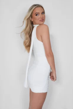 Public Desire One Shoulder Ruched Mini Dress With Scarf White 7 Public Desire One Shoulder Ruched Mini Dress With Scarf White -Chic Step Shop 05.07rebekah2452 scaled