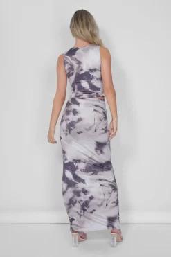 Public Desire V Front Maxi Skirt Co-ord In Brown Print -Chic Step Shop 05.07rebekah2495 scaled