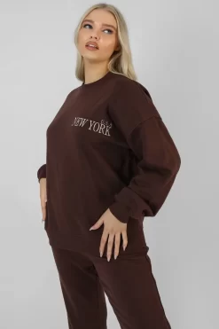 New York Oversized Sweatshirt Chocolate 9 New York Oversized Sweatshirt Chocolate -Chic Step Shop 07.01 449