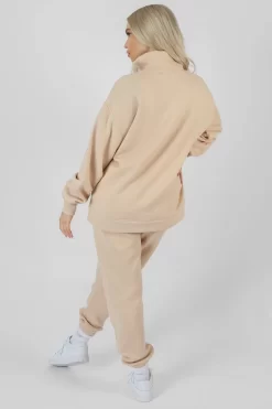 Manhattan Half Zip Pullover Sweatshirt Stone -Chic Step Shop 07.01 595