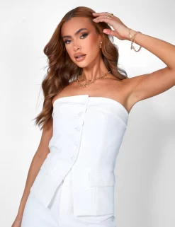 Public Desire Tailored Button Down Bodice Top Ivory -Chic Step Shop 08.06annabel0043copy2 scaled