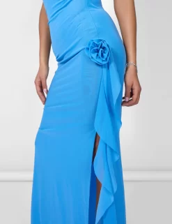 Bandeau Ruffle Detail Midi Dress Blue -Chic Step Shop 08.06annabel0179 scaled