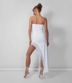 Frill Detail Asymmetric Midaxi Dress White 9 Frill Detail Asymmetric Midaxi Dress White -Chic Step Shop 08.06annabel03701 scaled