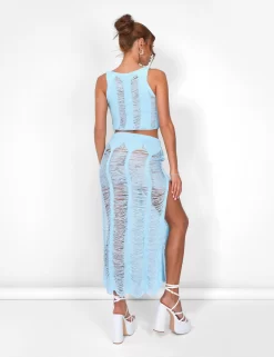 Ladder Detail Maxi Skirt Blue -Chic Step Shop 08.06annabel0779 scaled