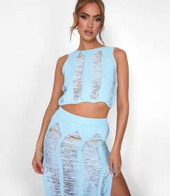 Ladder Detail Maxi Skirt Blue -Chic Step Shop 08.06annabel0782 scaled