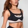 Mesh Illusion Insert Sleeveless Crop Top Black