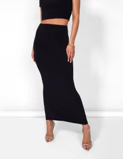 Public Desire Kaiia Slinky Maxi Skirt Co-ord In Black -Chic Step Shop 08.06annabel0876 scaled