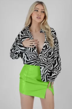 Psychedelic Printed Oversized Shirt Monochrome -Chic Step Shop 08.11 241