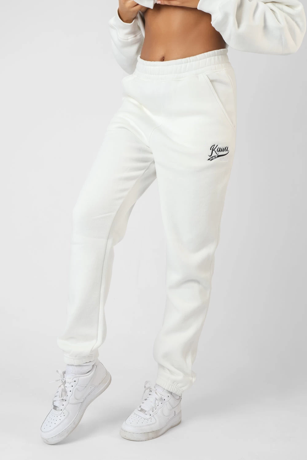 Varsity Embroidery 90'S Joggers Ecru 3 Varsity Embroidery 90'S Joggers Ecru - Image 3