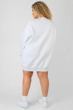 Curve Arizona Graphic Sweat Dress Oatmeal Marl -Chic Step Shop 08.12.21 329