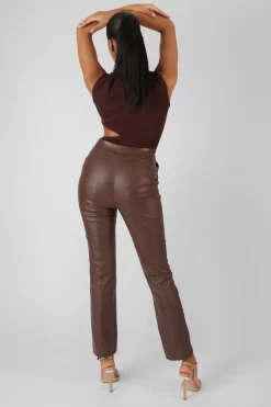Asymmetric Cut Away Bodysuit Chocolate 7 Asymmetric Cut Away Bodysuit Chocolate -Chic Step Shop 08.12.21 401
