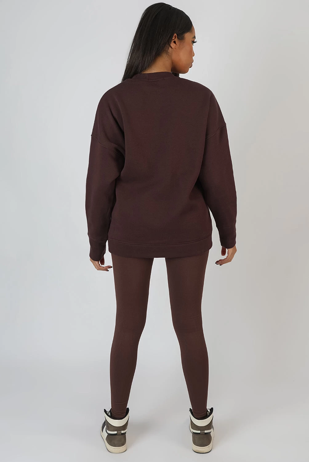 Ny Oversized Sweatshirt Chocolate 3 Ny Oversized Sweatshirt Chocolate - Image 3