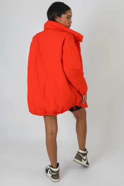 High Neck Puffer Jacket Orange -Chic Step Shop 09.02 907