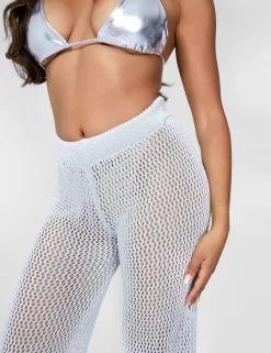 Crochet Beach Trousers High Waisted Wide Leg Metallic Thread Light Grey 6 Crochet Beach Trousers High Waisted Wide Leg Metallic Thread Light Grey -Chic Step Shop 09.06carmen1777 scaled