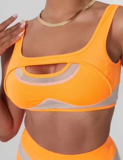 Mesh Illusion Insert Sleeveless Crop Top Orange -Chic Step Shop 09.06carmen1810copy scaled
