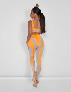 Mesh Illusion Insert Sleeveless Crop Top Orange -Chic Step Shop 09.06carmen1822copy scaled