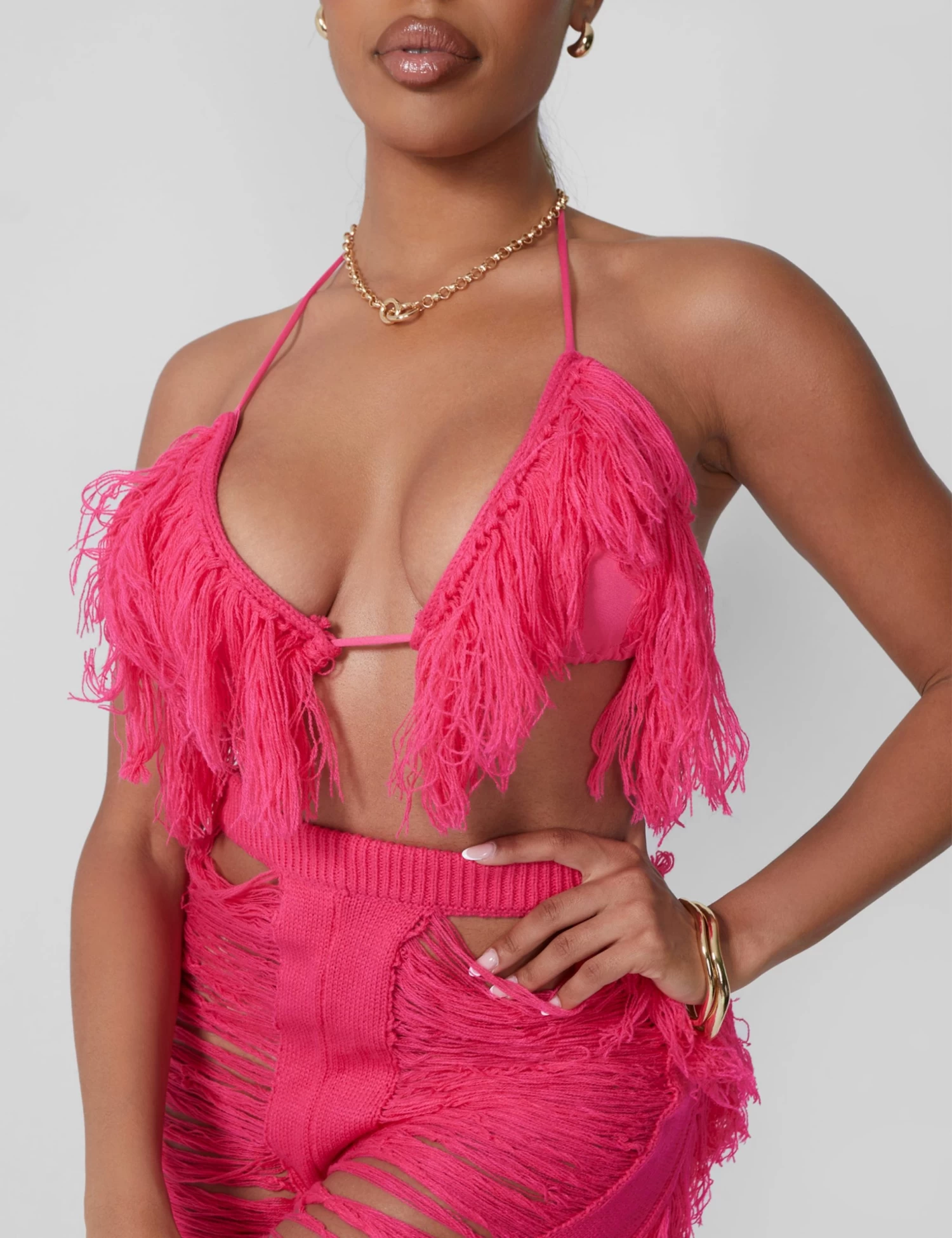 Fringe Trousers Hot Pink 5 Fringe Trousers Hot Pink - Image 5