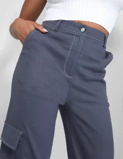 Denim Contrast Stitch Cargo Jeans Grey -Chic Step Shop 09.06carmen2561copy scaled