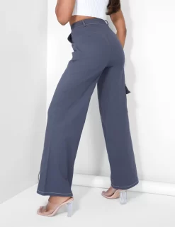 Denim Contrast Stitch Cargo Jeans Grey -Chic Step Shop 09.06carmen2565copy scaled