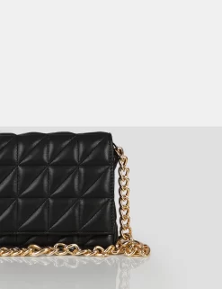 The Kahlo Black Gold Chain Shoulder Mini Bag 5 The Kahlo Black Gold Chain Shoulder Mini Bag -Chic Step Shop 10.03bags0017detail