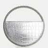 The Alessia Silver Croc Pu Circle Diamante Grab Bag