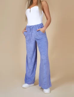 Towelling Wide Leg Joggers Purple -Chic Step Shop 12.040846 scaled
