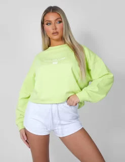 Graphic Oversized Sweatshirt Lime 13 Graphic Oversized Sweatshirt Lime -Chic Step Shop 12.041419copy