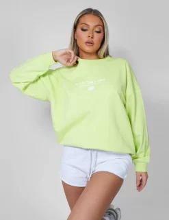 Graphic Oversized Sweatshirt Lime 15 Graphic Oversized Sweatshirt Lime -Chic Step Shop 12.041430copy