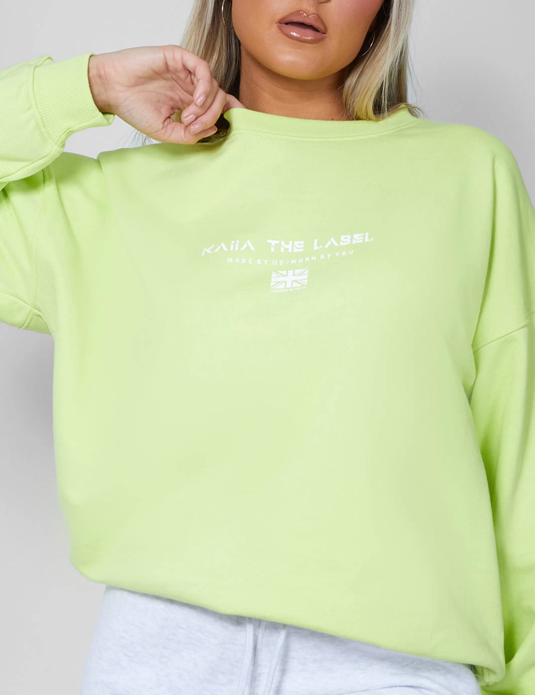 Graphic Oversized Sweatshirt Lime 7 Graphic Oversized Sweatshirt Lime - Image 7
