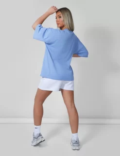 Santa Monica Oversized T-Shirt Bluebell 6 Santa Monica Oversized T-Shirt Bluebell -Chic Step Shop 12.041602copy scaled