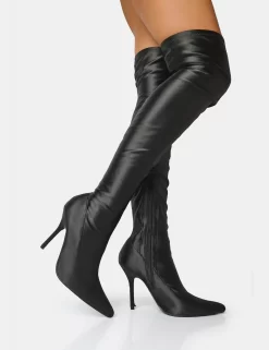 Instinct Black Lycra Pointed Toe Stiletto Thigh High Boots -Chic Step Shop 15 bebf1cd1 aad6 4207 814c 177ee07a6ff9 scaled