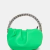 The Aurora Lime Pu Diamante Handle Mini Bag