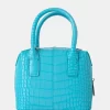 The Bode Blue Croc Square Top Handle Mini Bag